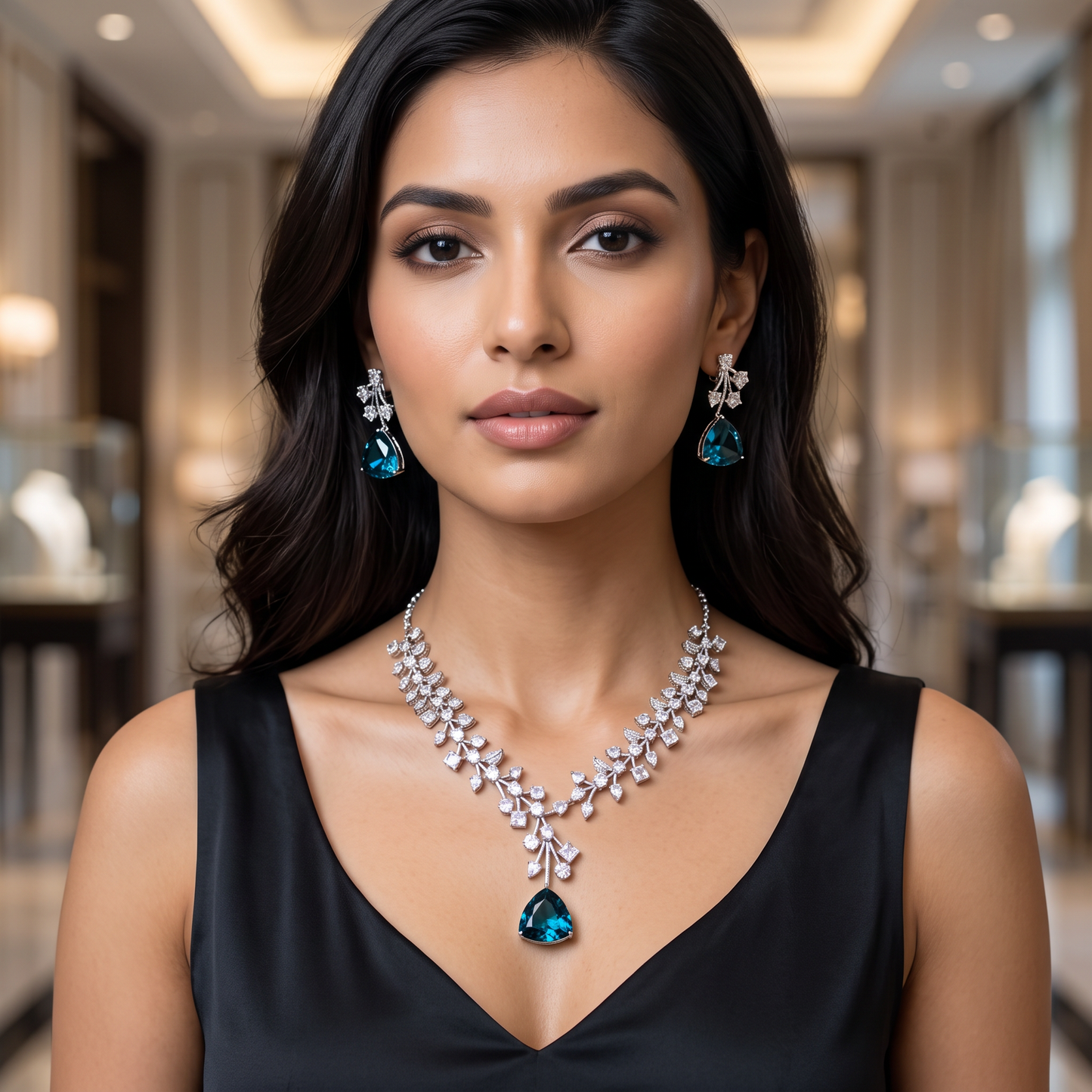Iris CZ Crystal Necklace Set