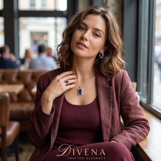 Robyn Invisible Pave Setting Pendant Set