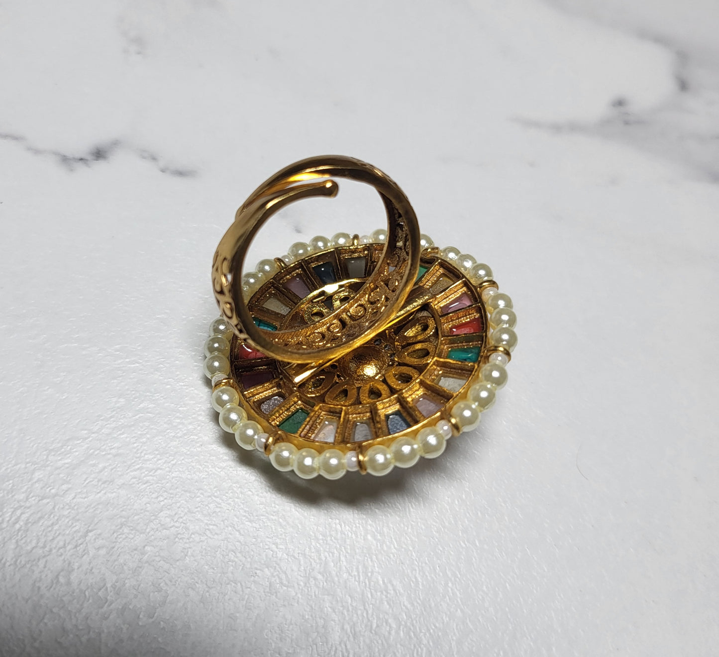 Navratan Adjustable Cocktail Ring