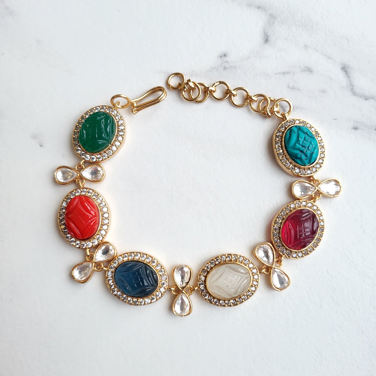 Navratan Semi Precious Stones Bracelet