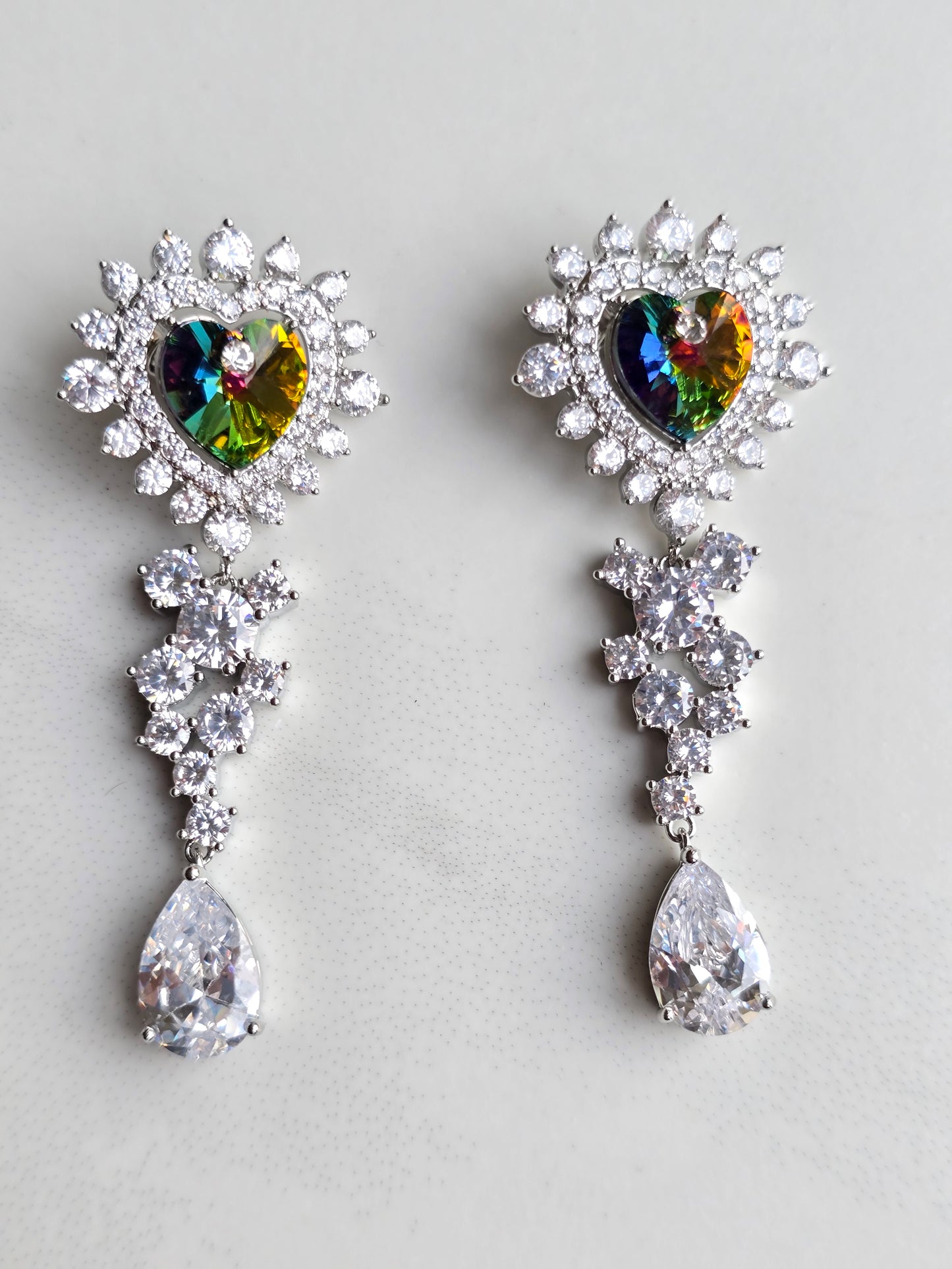 Neasa Zircon Crystal Dangle Earrings