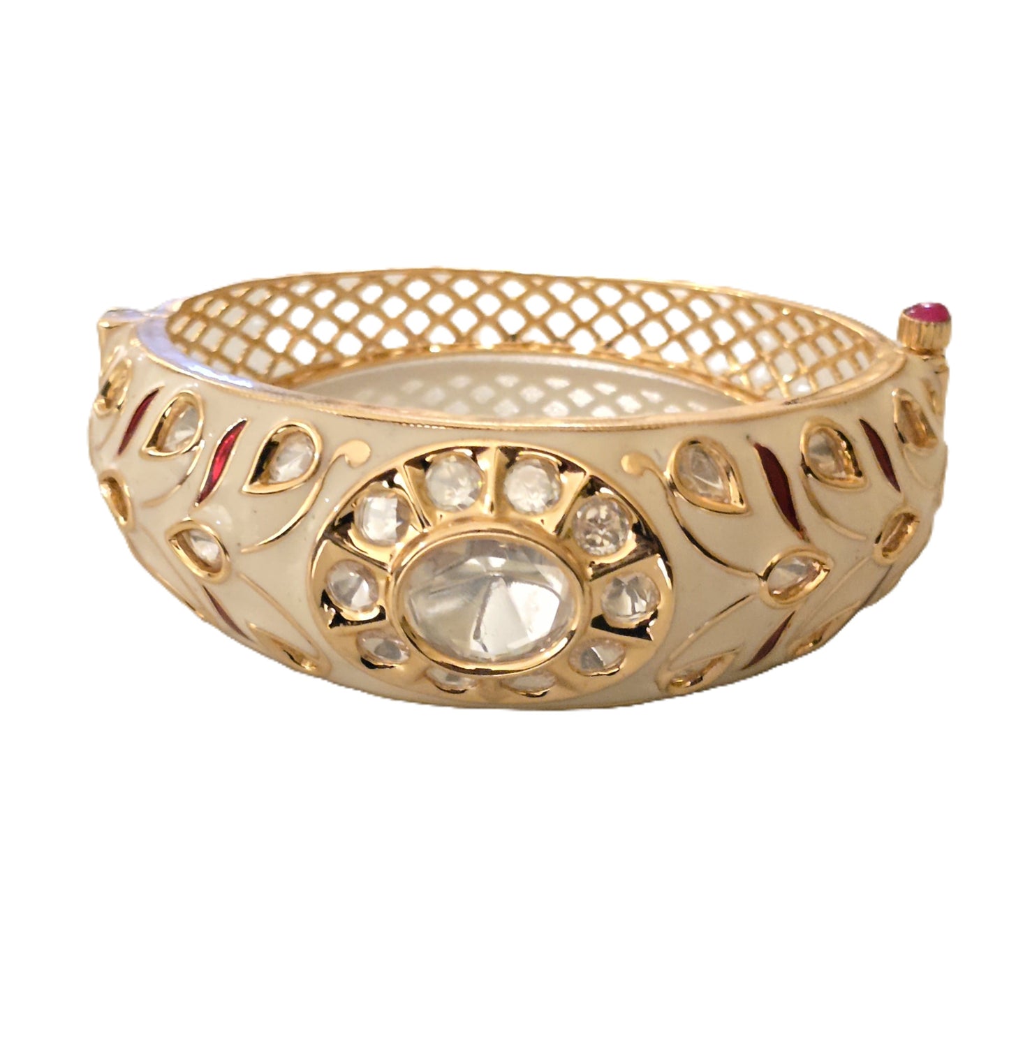 Nyla Uncut Polki Kundan Meenakari Openable Bangle