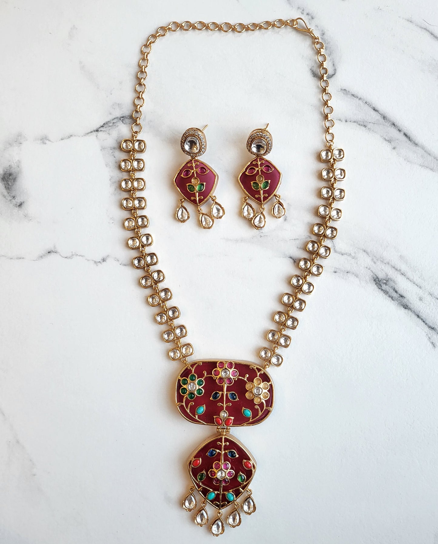 Olivia Handcrafted Polki Necklace Set