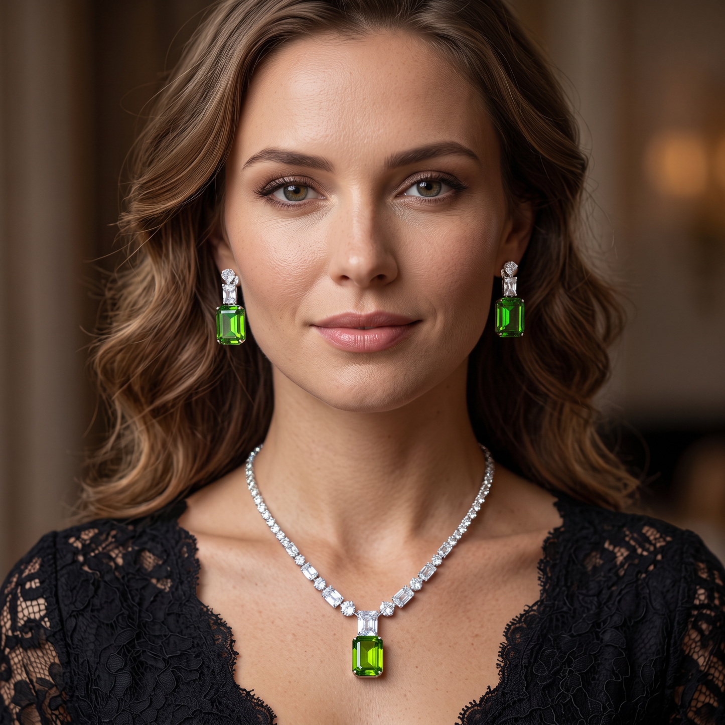 Leona Crystal & Zircon Necklace Set