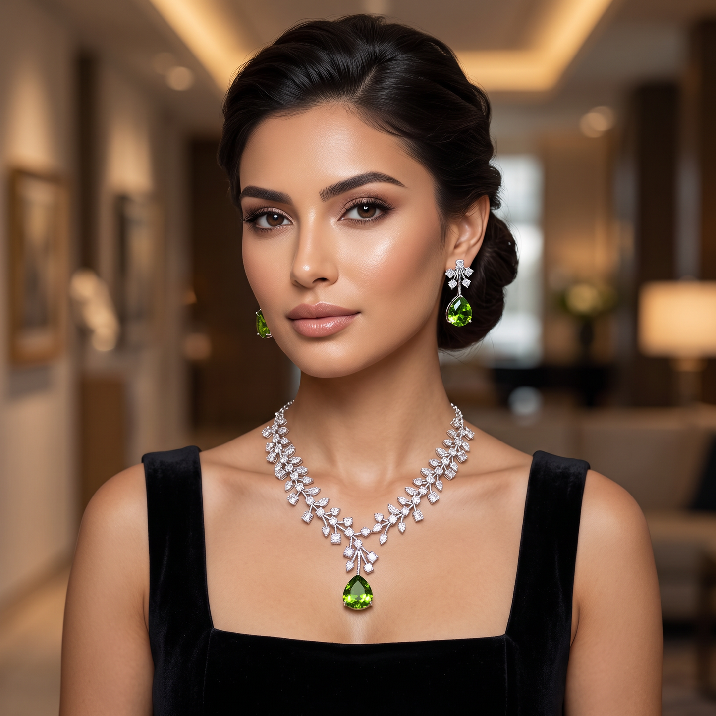 Iris CZ Crystal Necklace Set