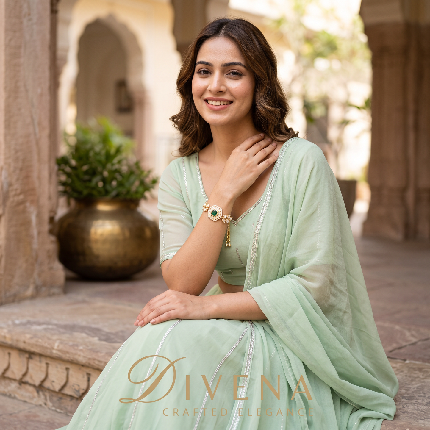 Polki Kundan adjustable Bracelet