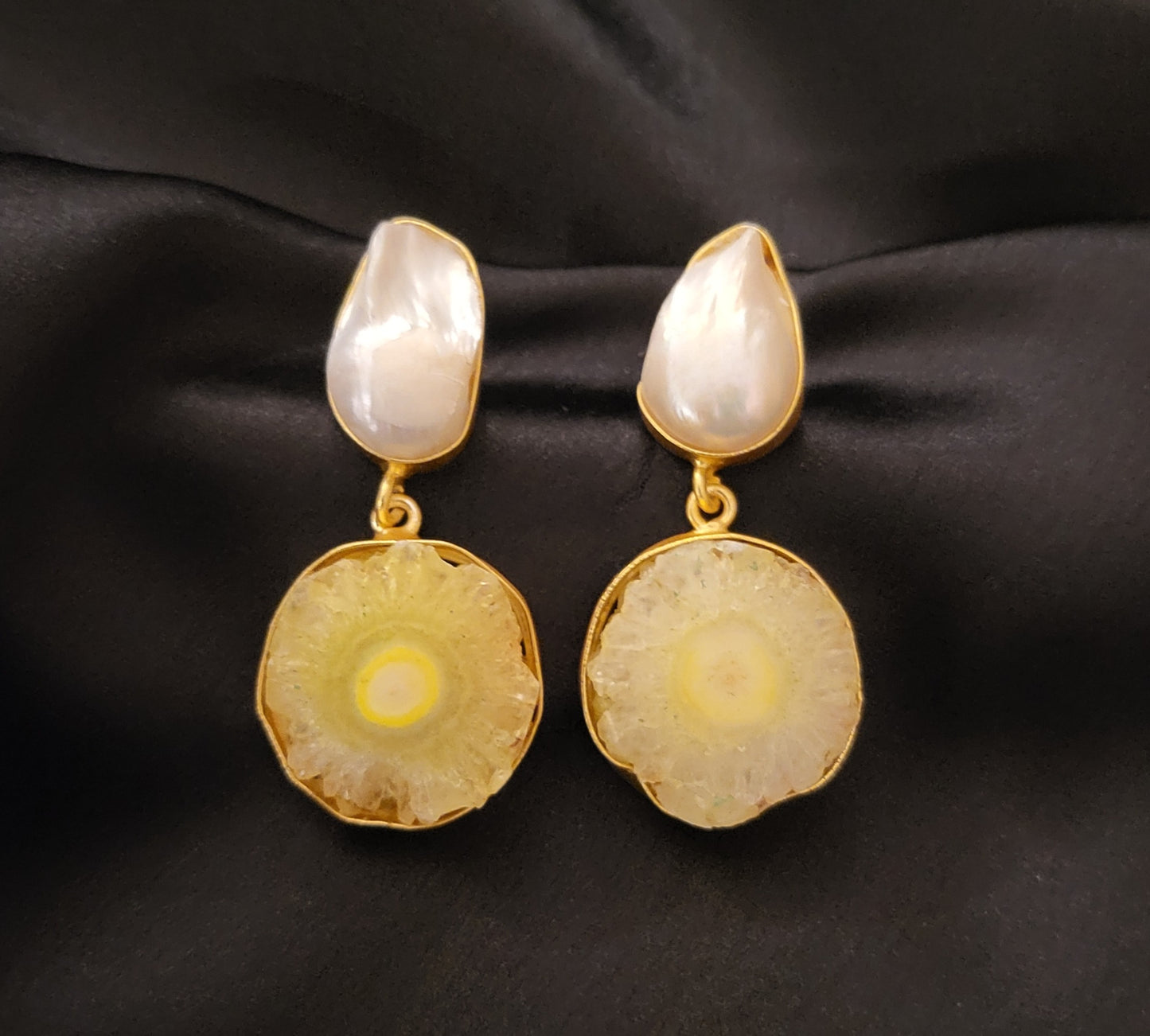 The Baroque Pearl & Stone Dangle Earrings