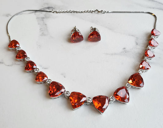 Sienna Premium Crystal Heart Necklace Set