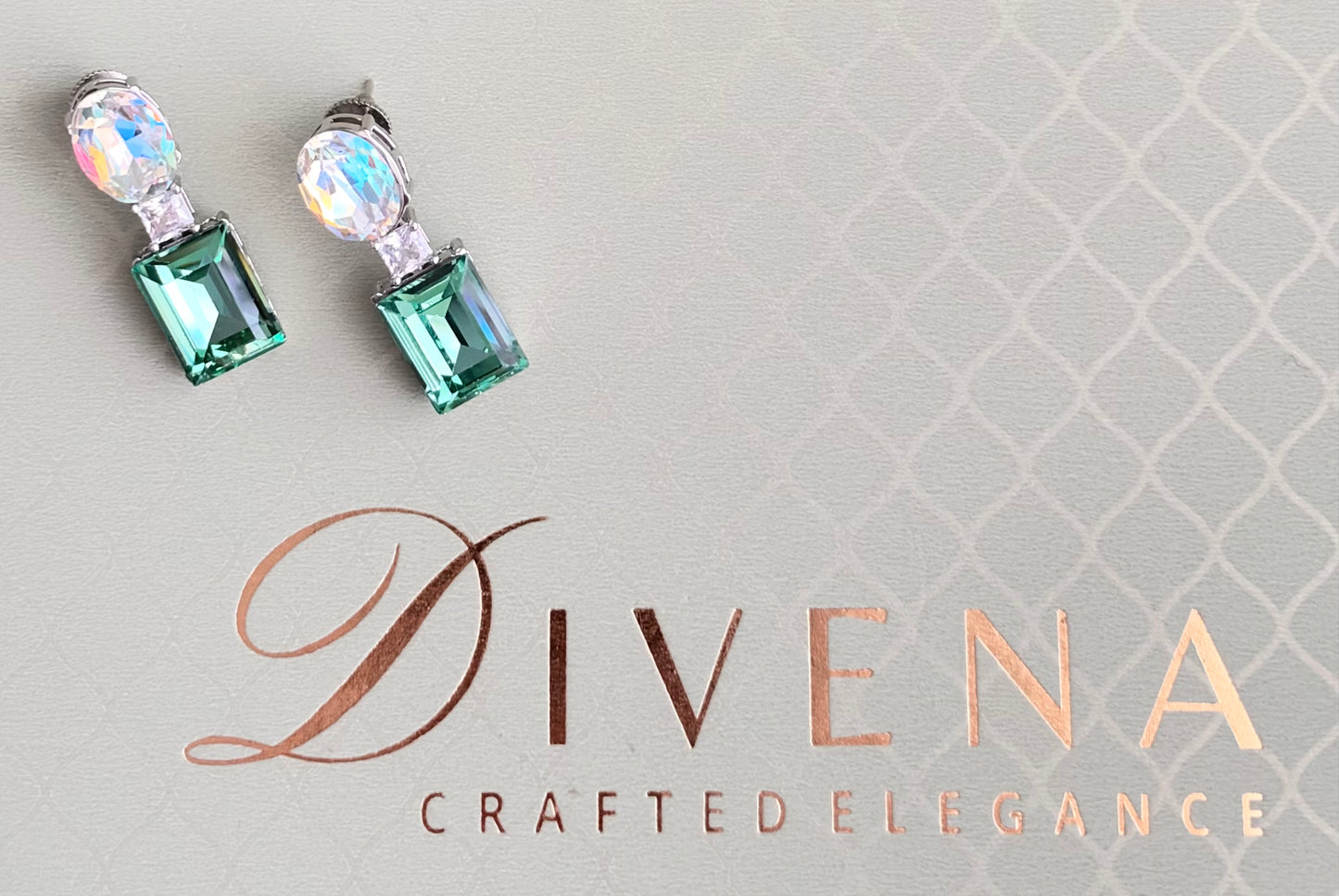 Dual Tone Crystal Earrings