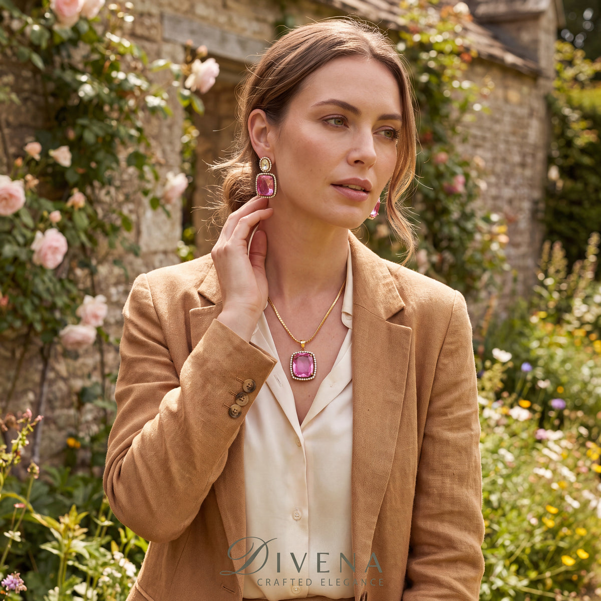 Serene Doublet Stone Pendant Set