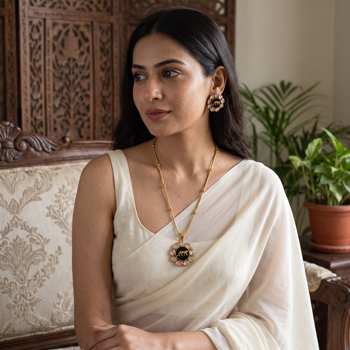 Naomi Polki Pendant Set