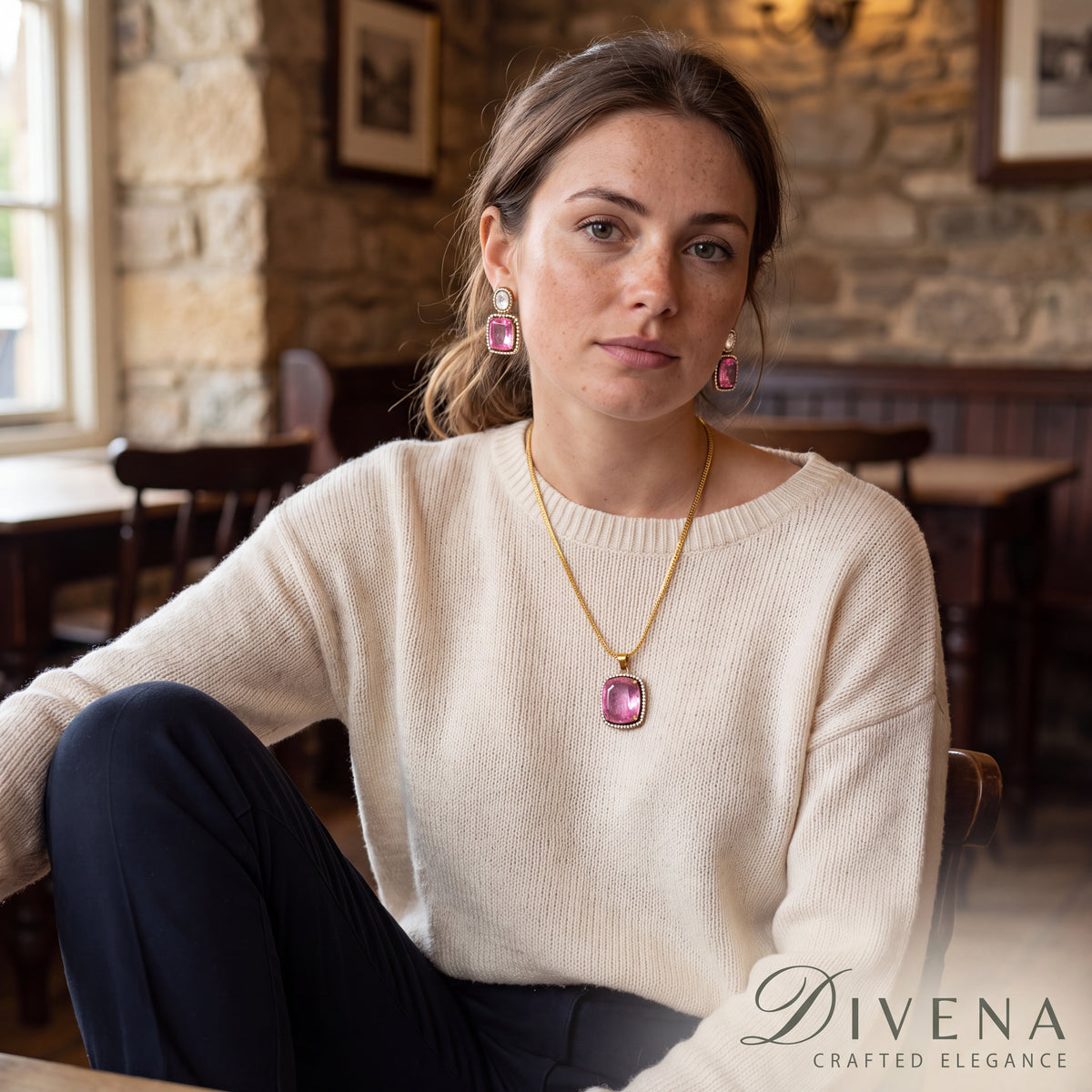 Serene Doublet Stone Pendant Set