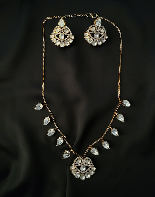 Emory Polki Kundan Necklace Set