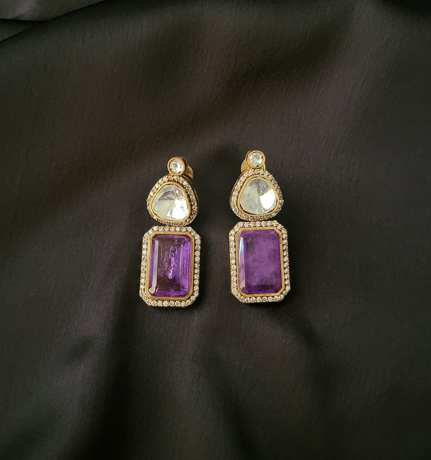 Polki Doublet Stone Earring