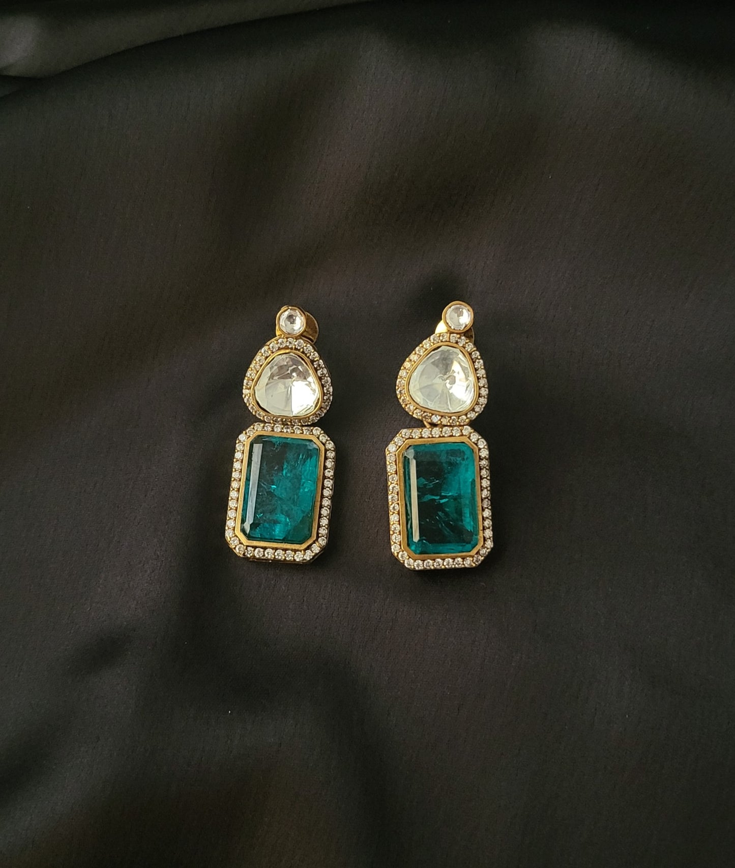 Polki Doublet Stone Earring