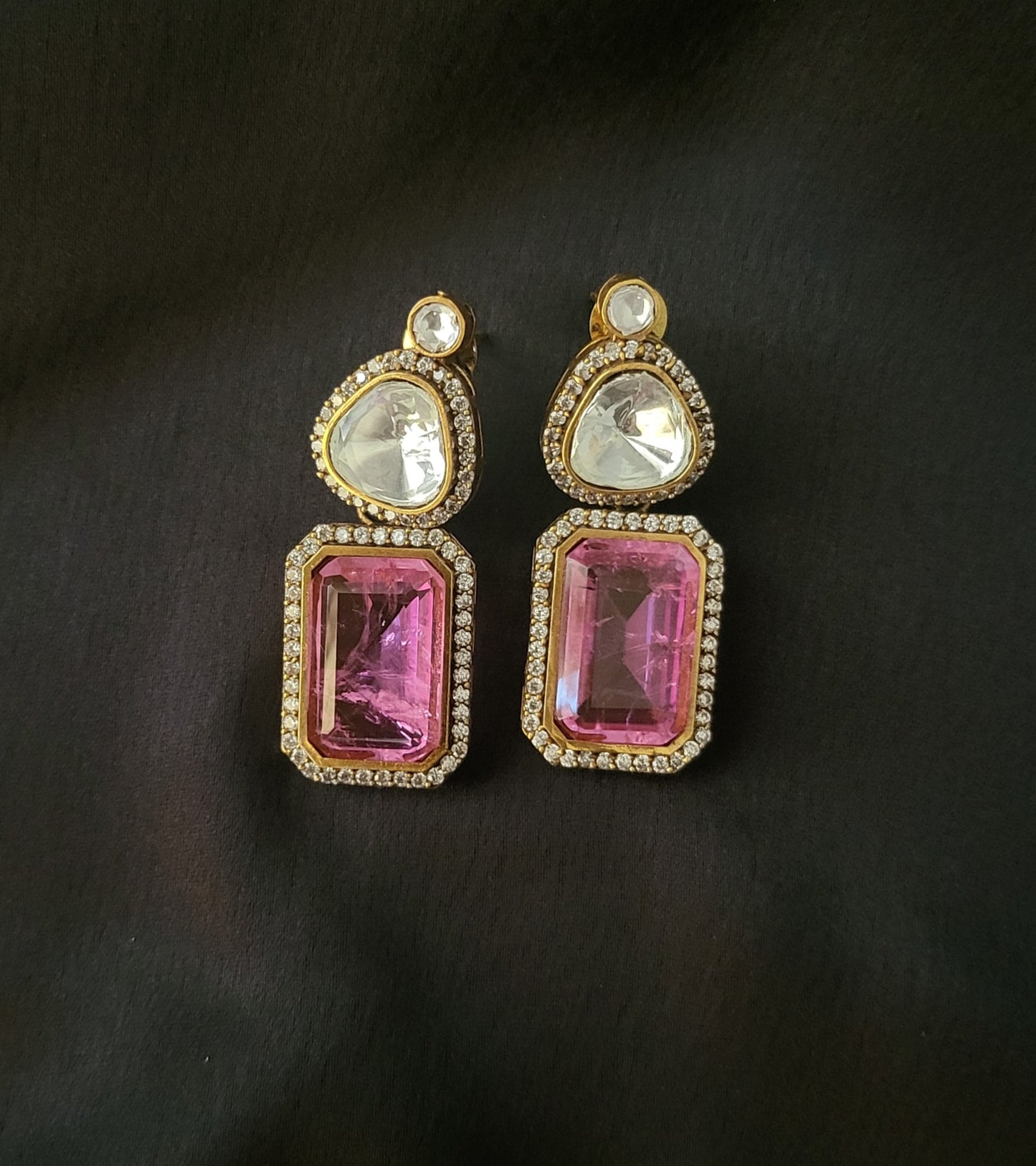 Polki Doublet Stone Earring