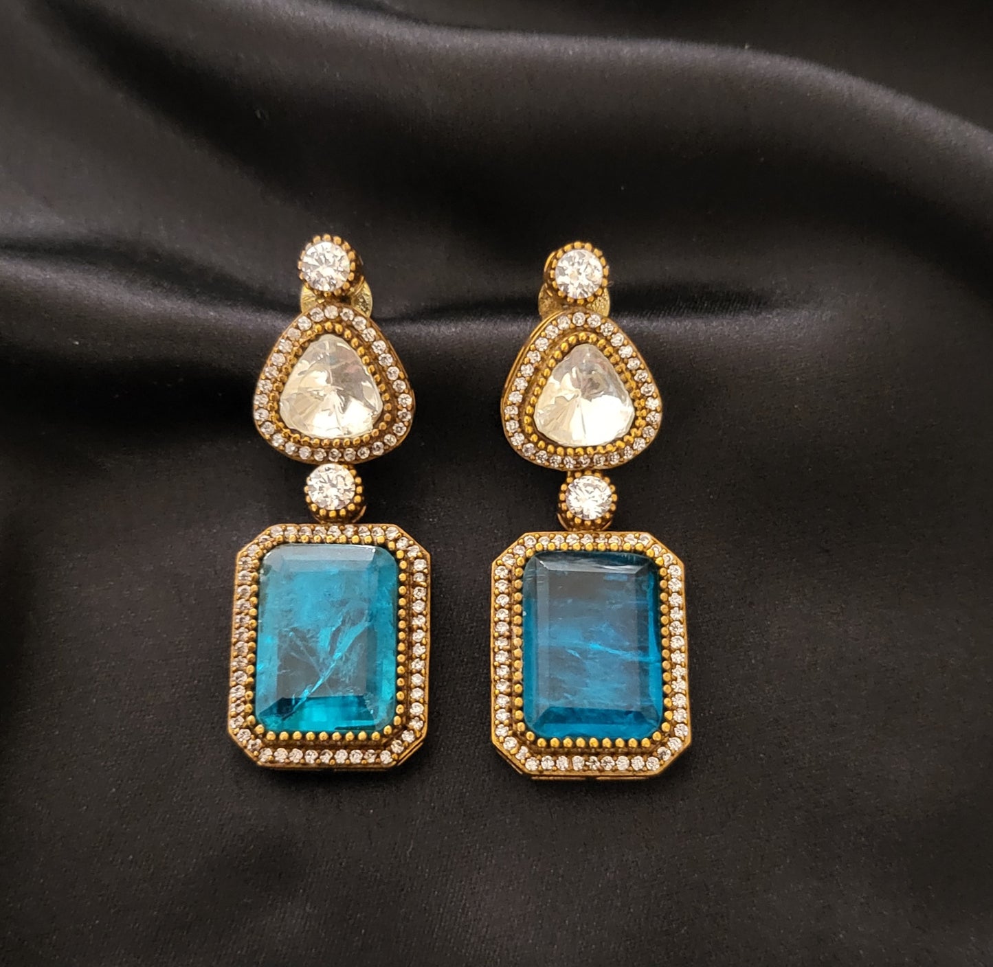 Polki Doublet Stone Earring