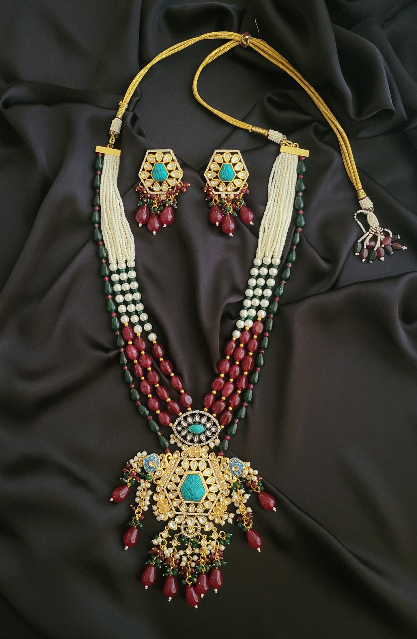 Abigail Premium Long Kundan Necklace  Set