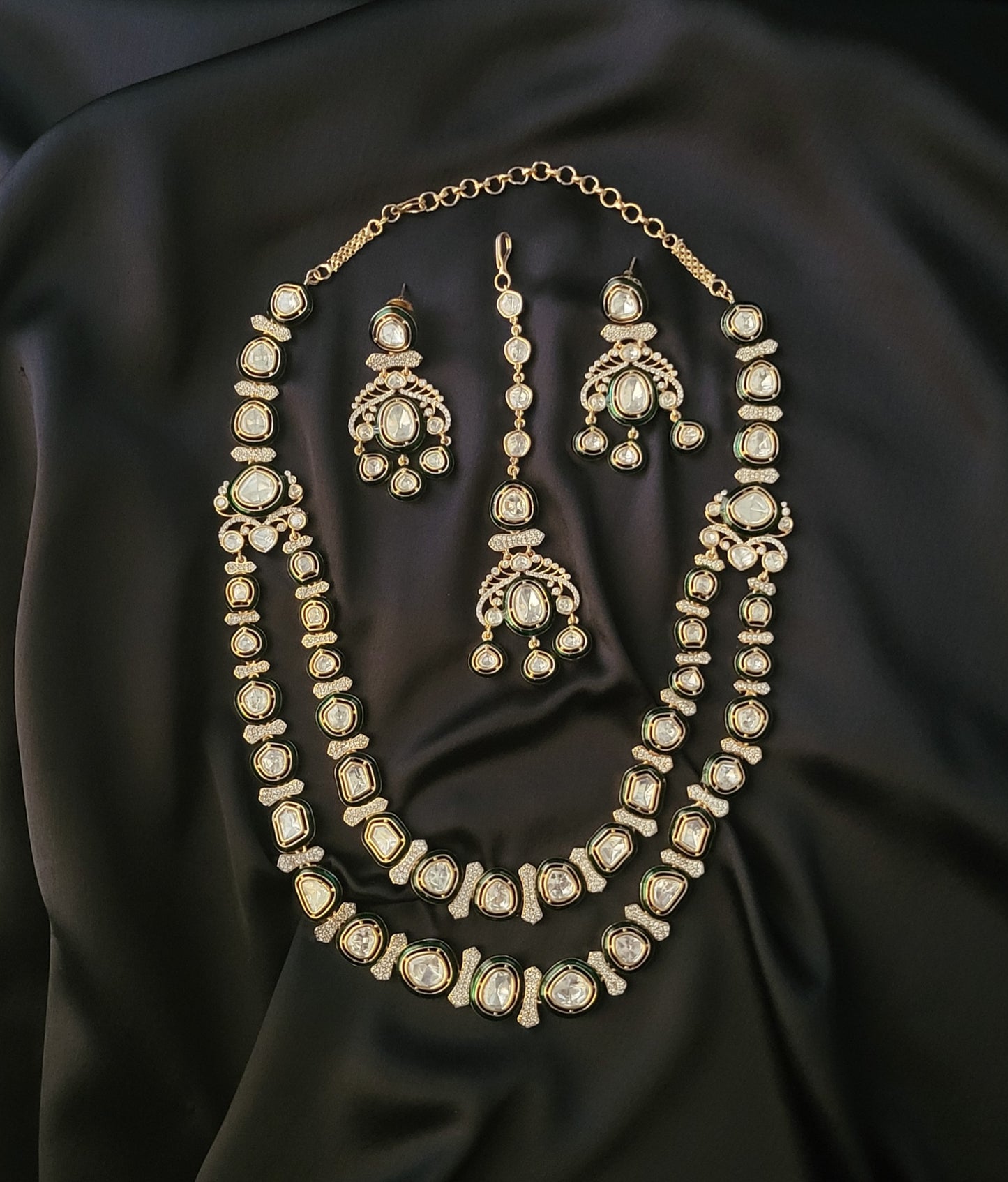 Premium Moissanite Polki Kundan Necklace set