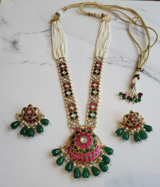 Audrey Premium Pachi Kundan Necklace Set