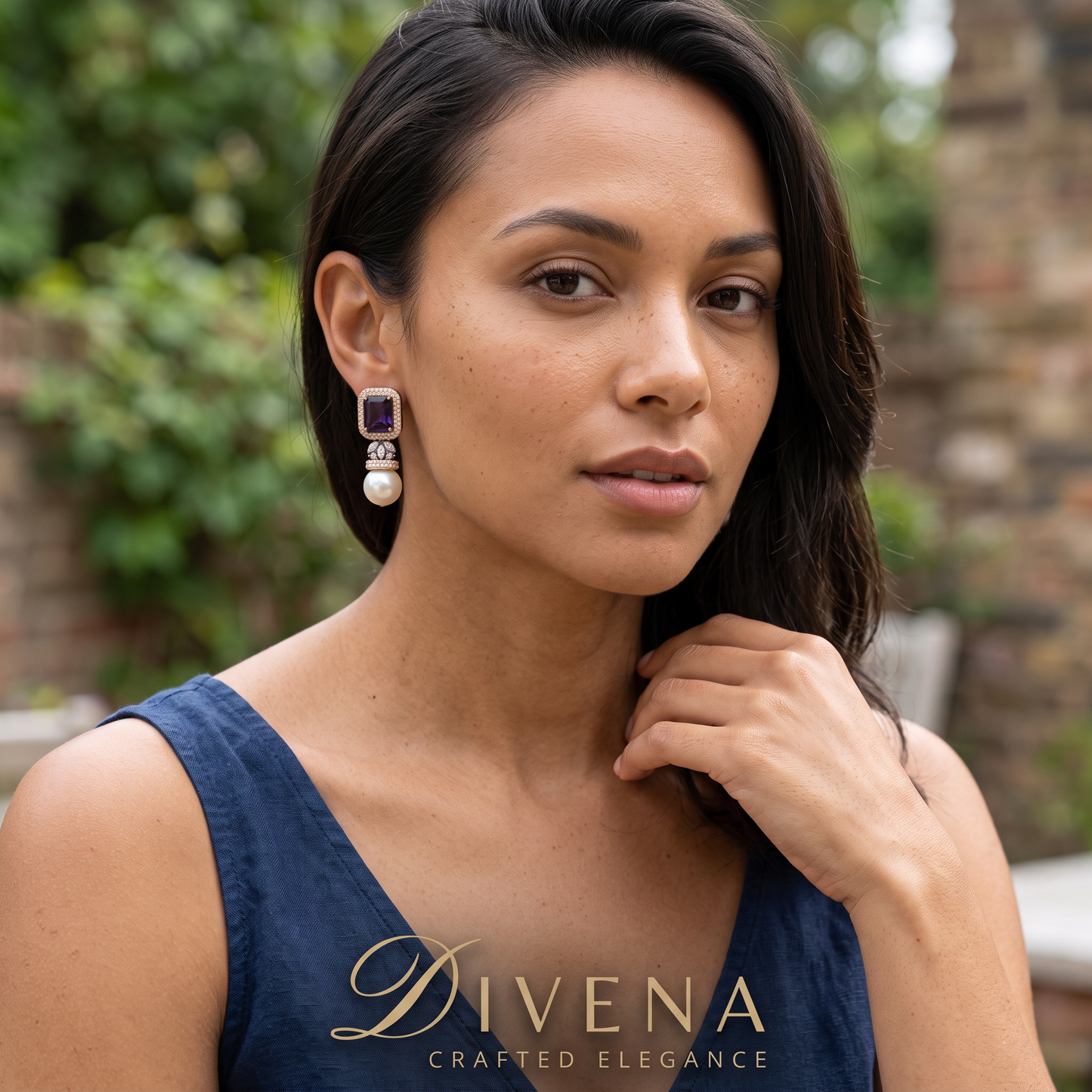 Sienna Crystal with Pearl Drop Earrings