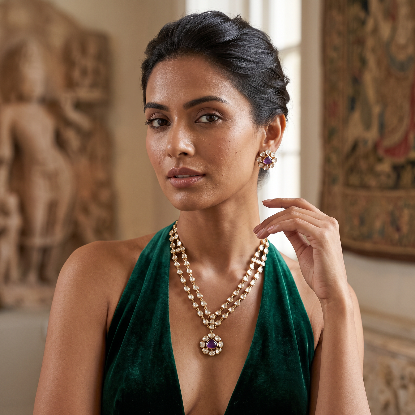 Alayna Moissanite Necklace Set