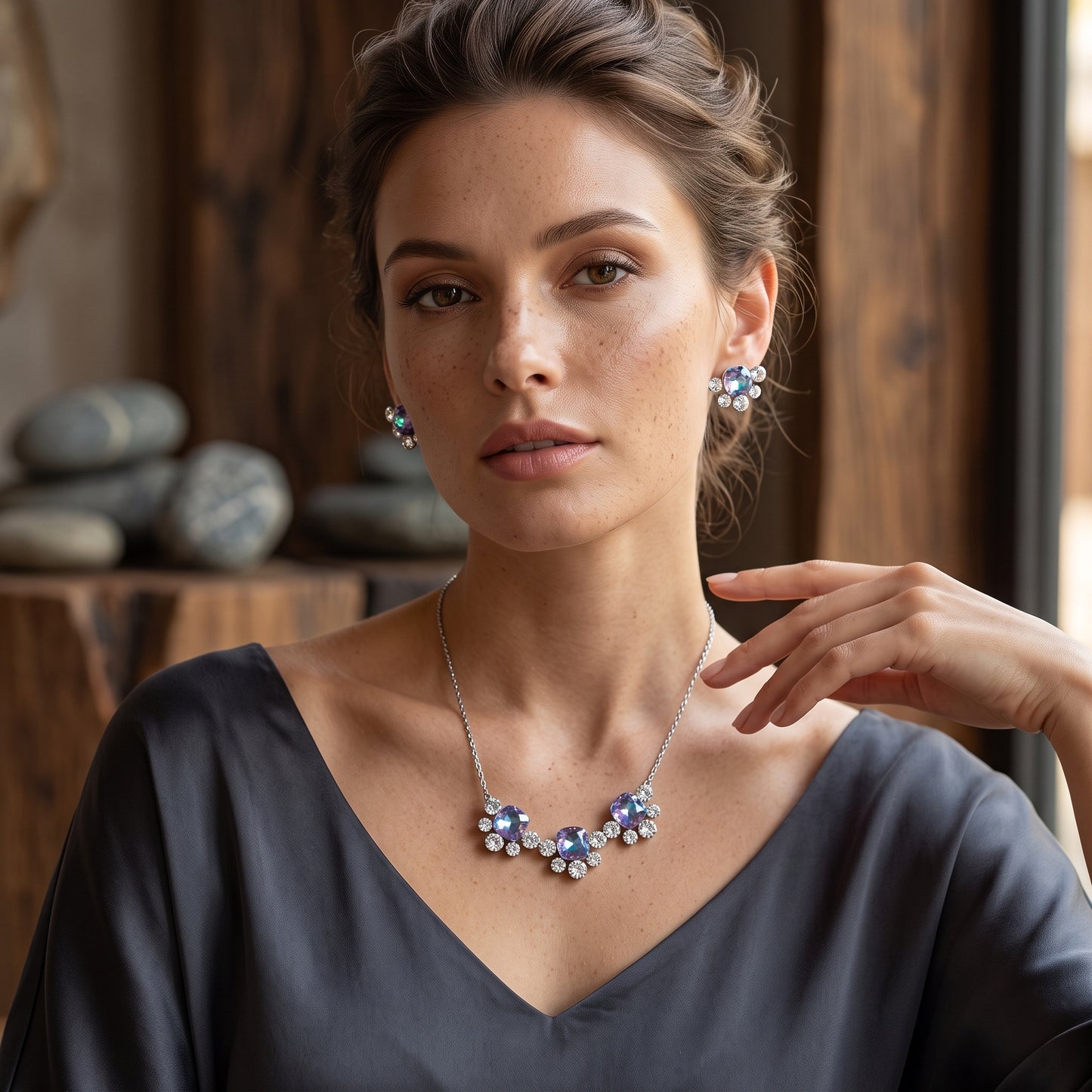Priscilla Crystal Necklace Set