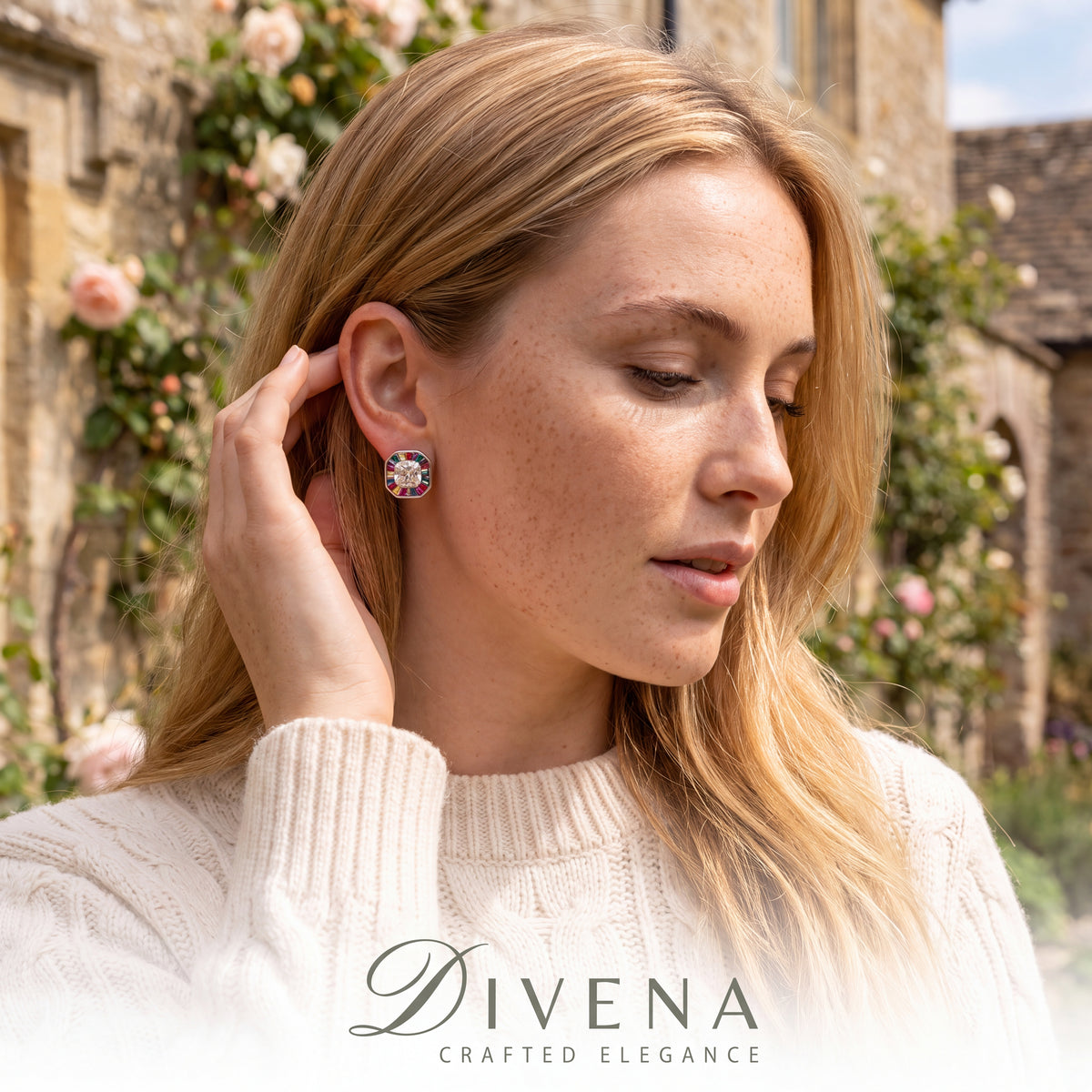 Denise Baguette Crystal Stud Earrings