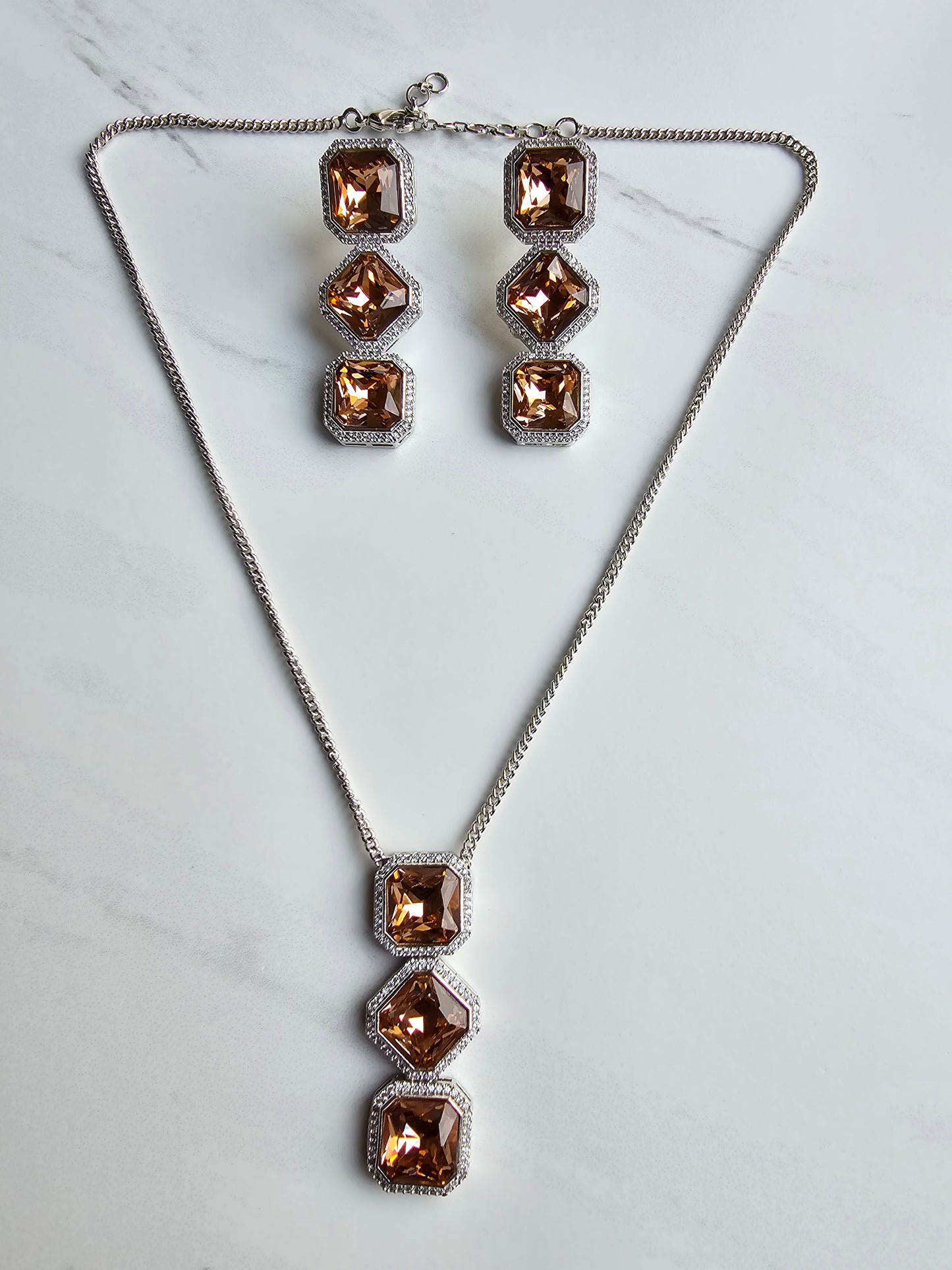 Rebecca Crystal Pendant Set