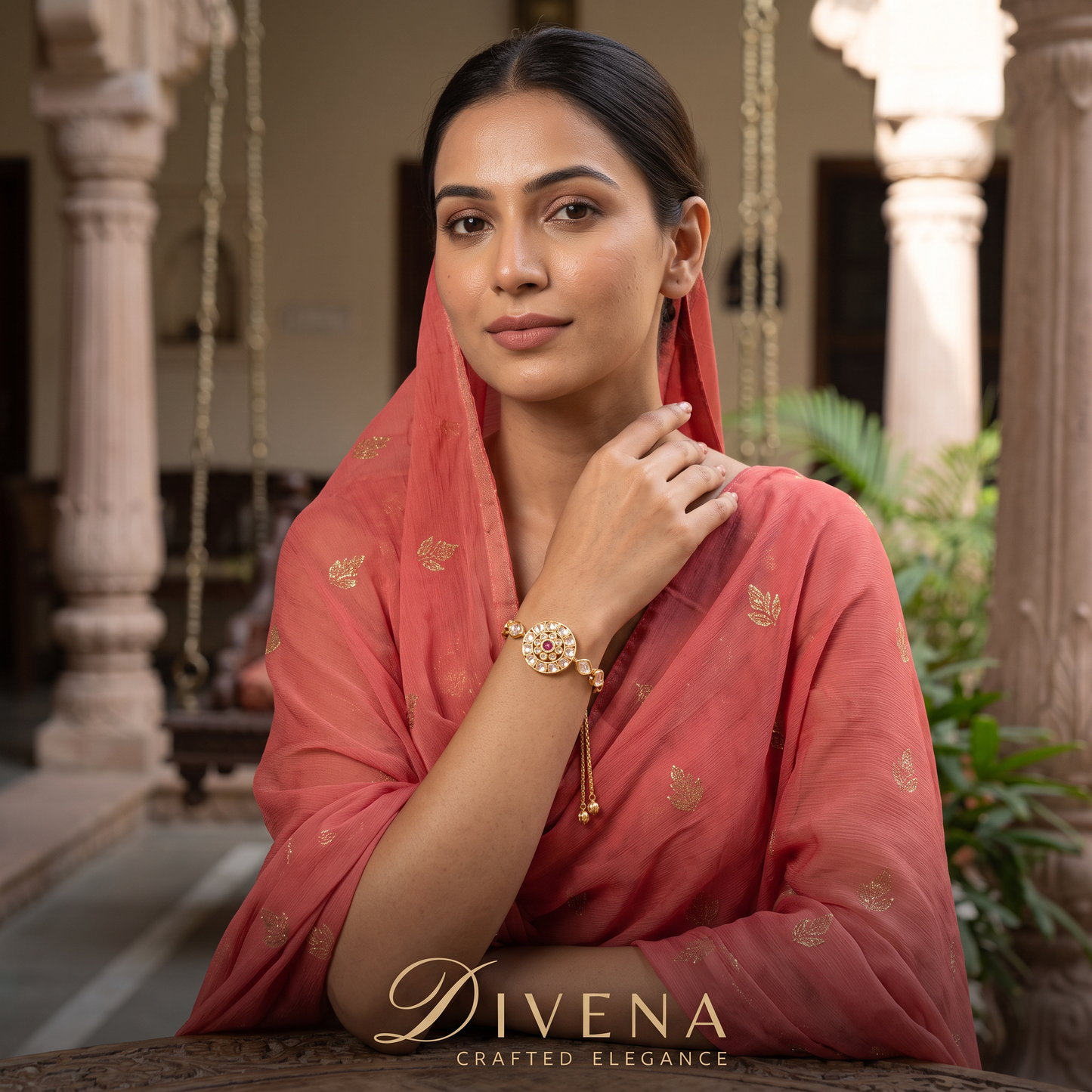 Polki Kundan adjustable Bracelet
