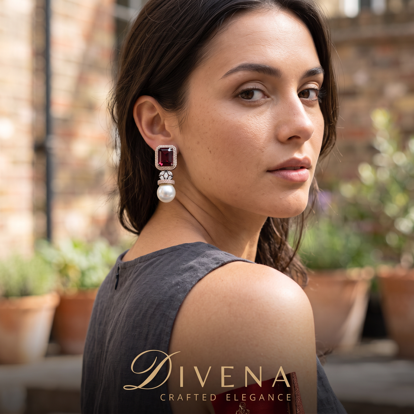 Sienna Crystal with Pearl Drop Earrings