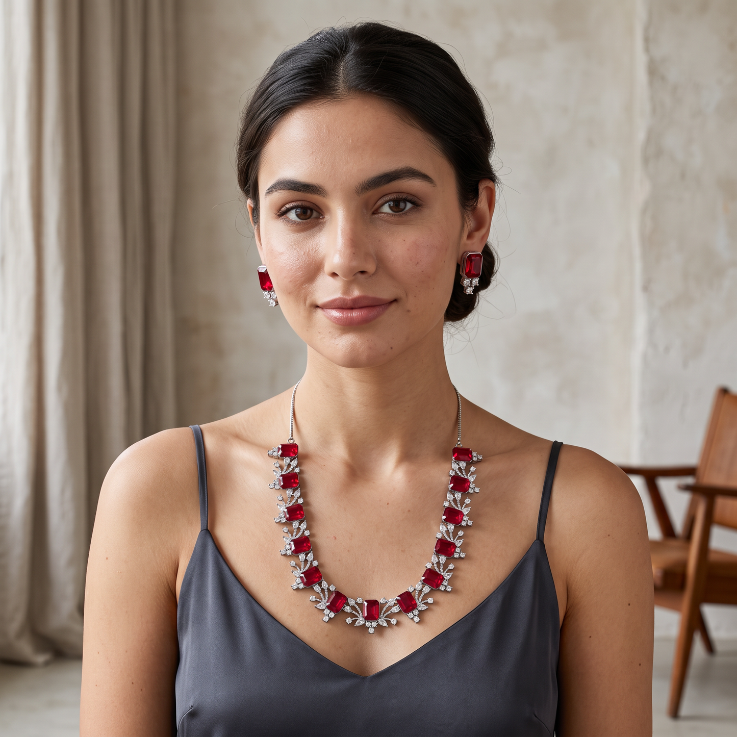 Ayla Crystal Moissanite Necklace Set