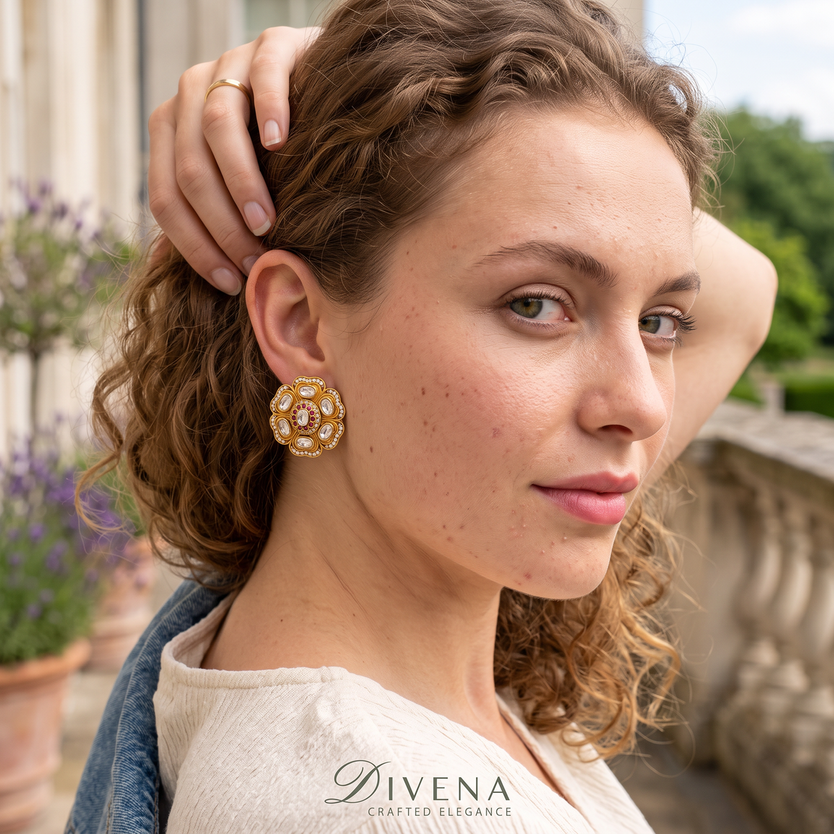 Zoya Moissanite Studs – Divena handcrafted Indian jewellery
