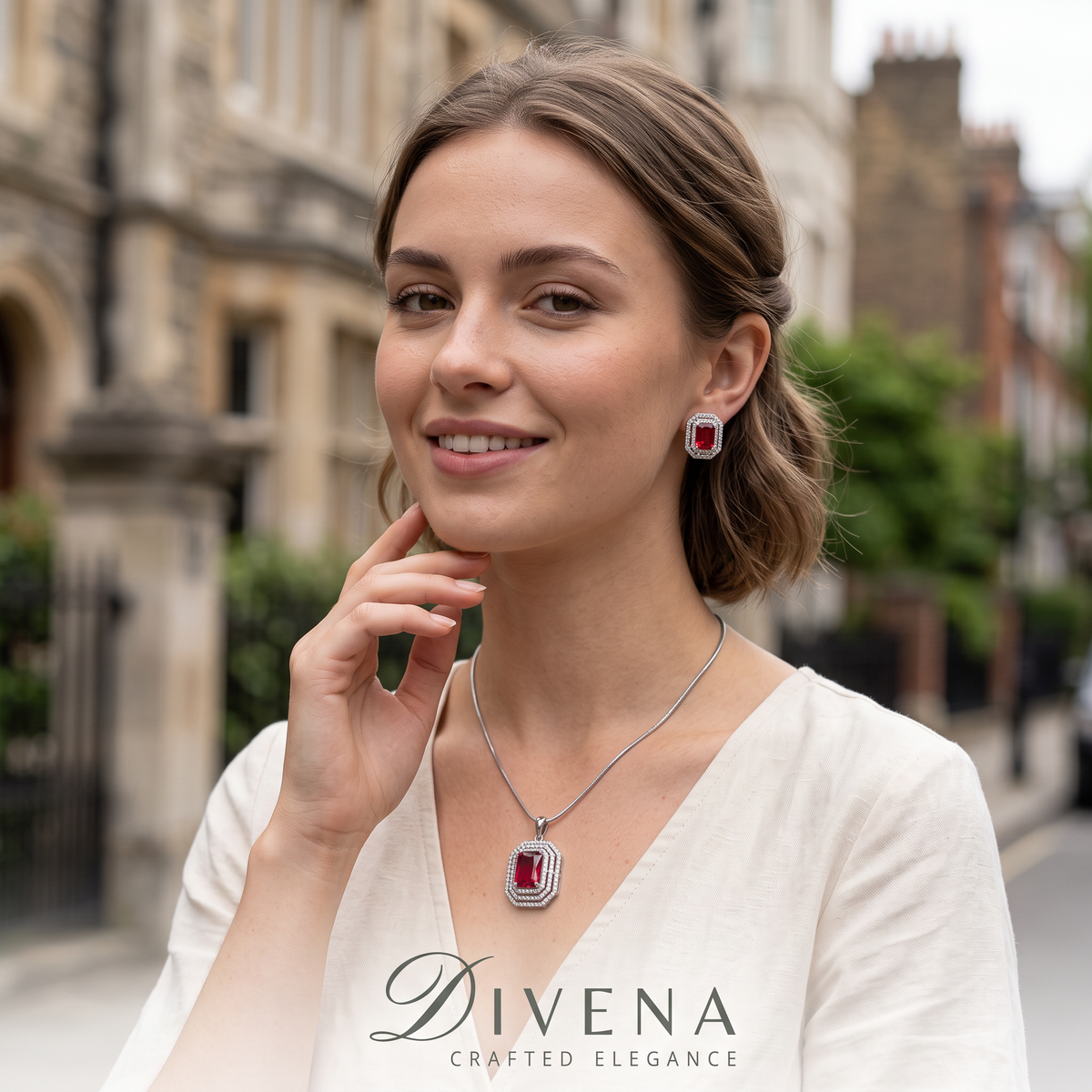 Gwendolyn CZ Pendant Set – Divena handcrafted Indian jewellery