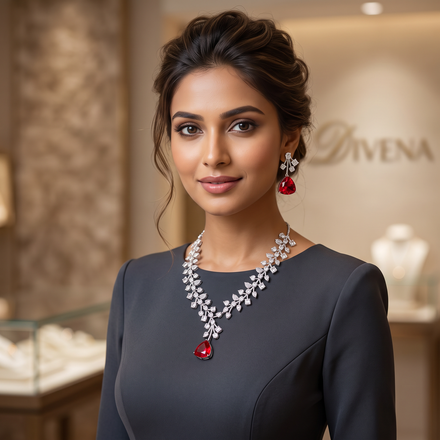 Iris CZ Crystal Necklace Set