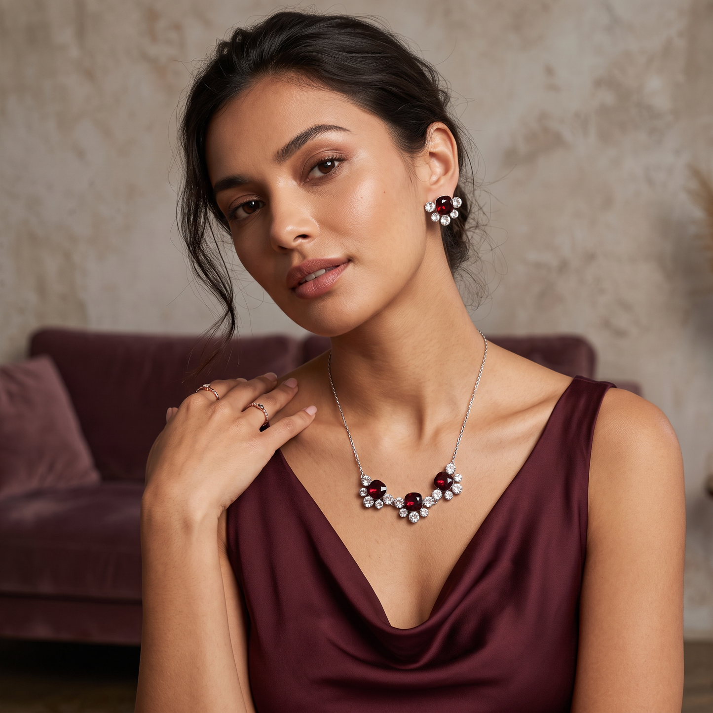 Priscilla Crystal Necklace Set