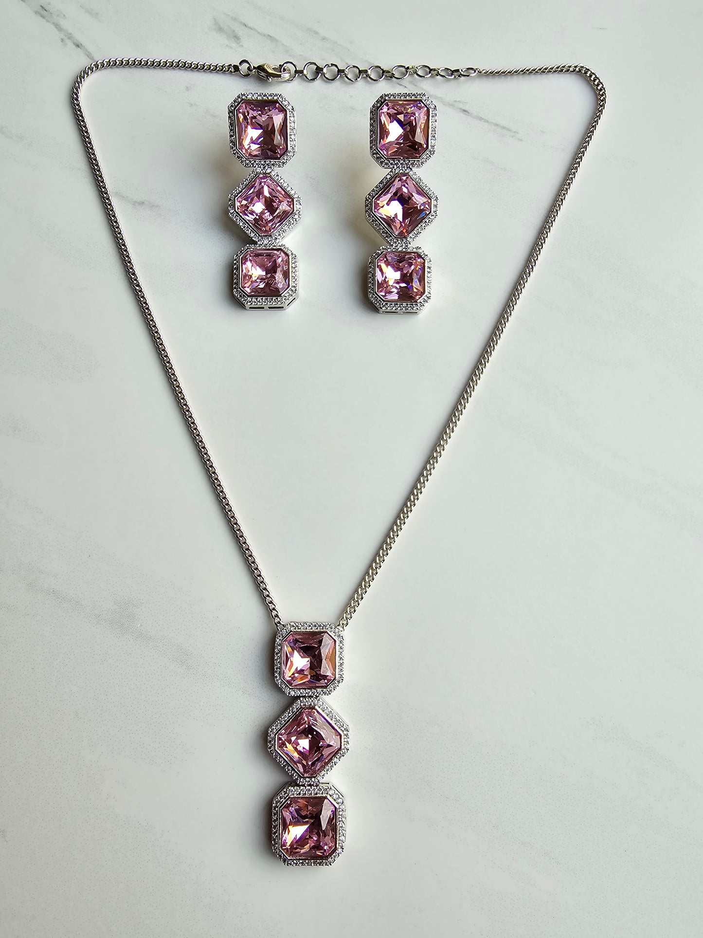 Rebecca Crystal Pendant Set