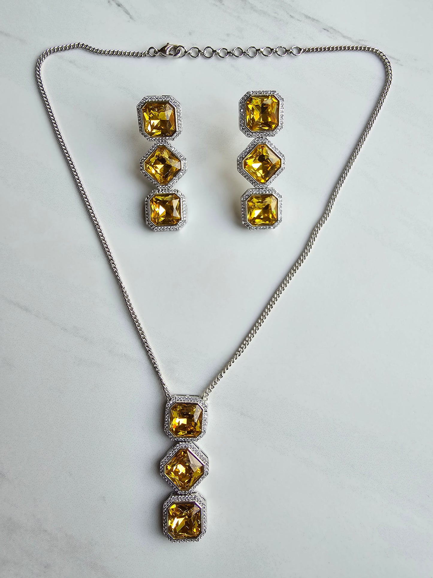 Rebecca Crystal Pendant Set