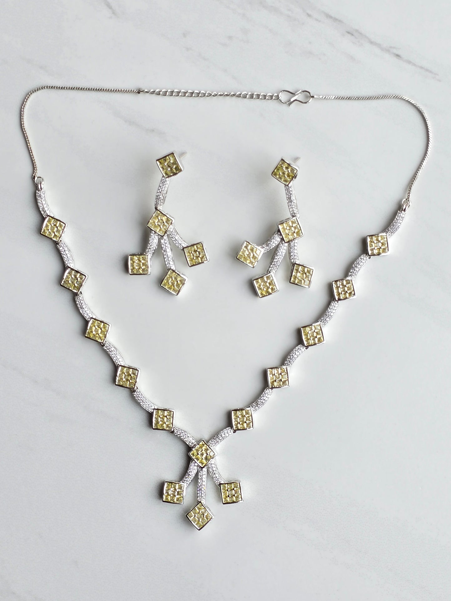 Rosemary Pave Setting Necklace Set