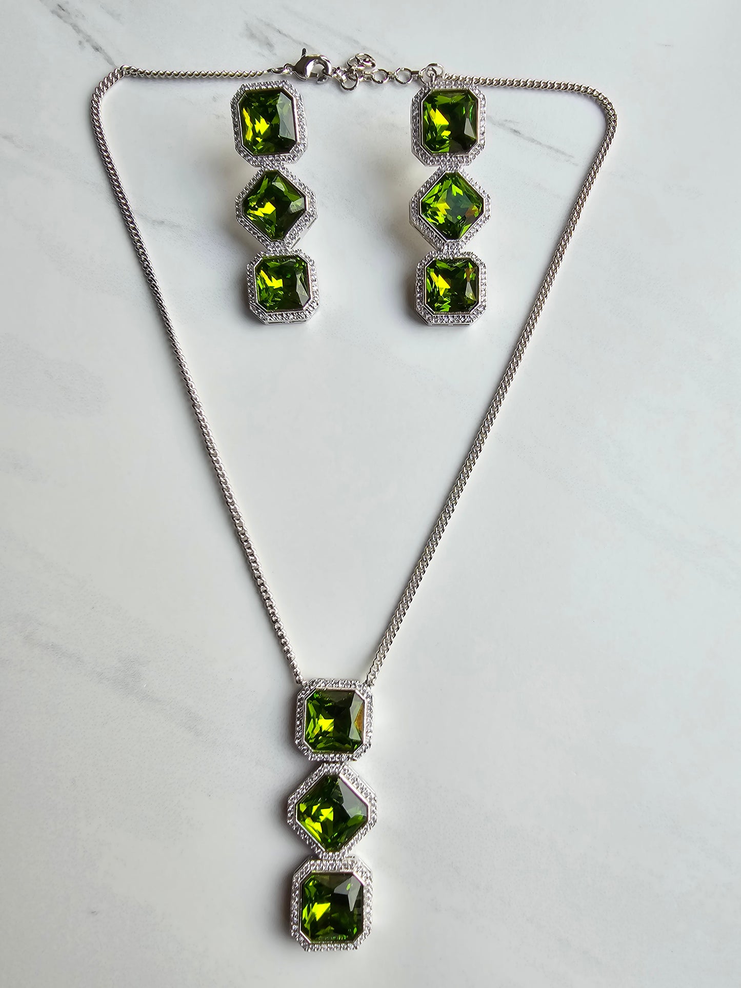 Rebecca Crystal Pendant Set