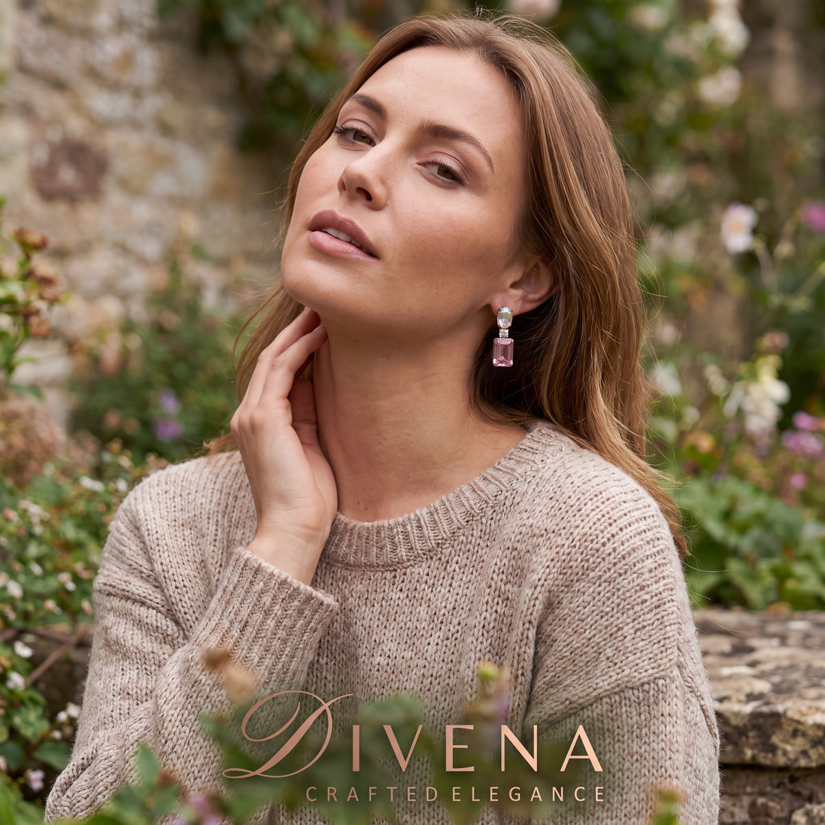 Dual Tone Crystal Earrings