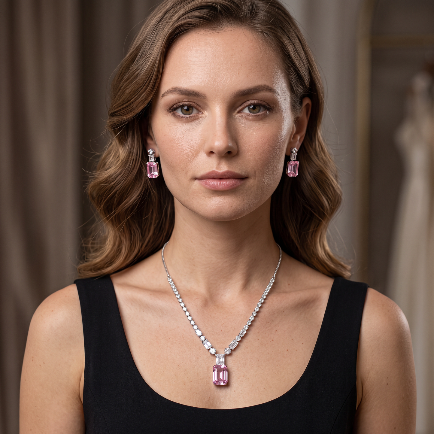 Leona Crystal & Zircon Necklace Set