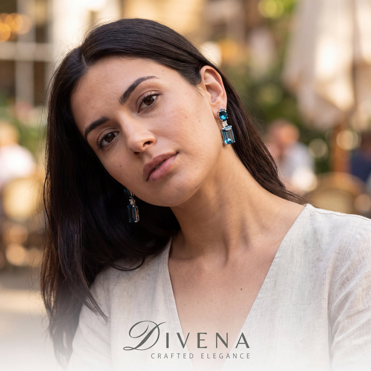 Dual Tone Crystal Earrings