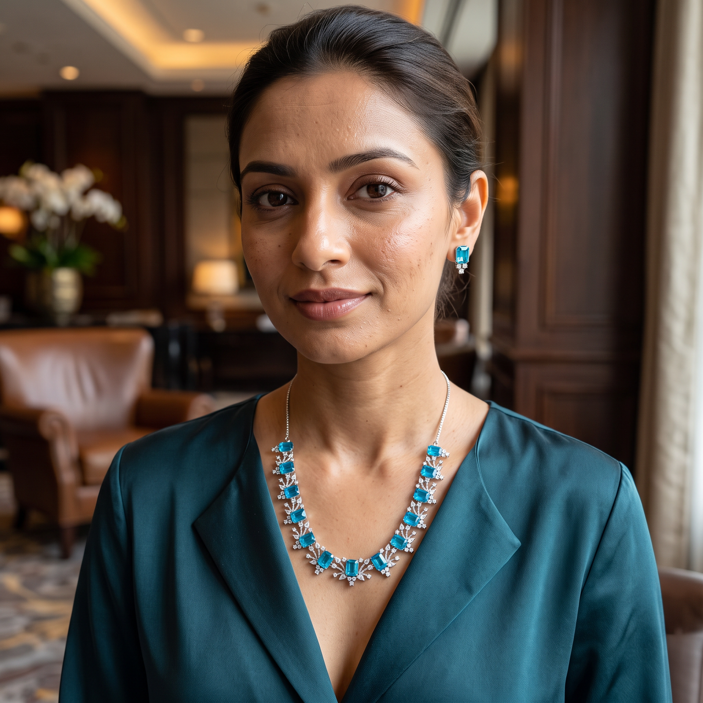 Ayla Crystal Moissanite Necklace Set