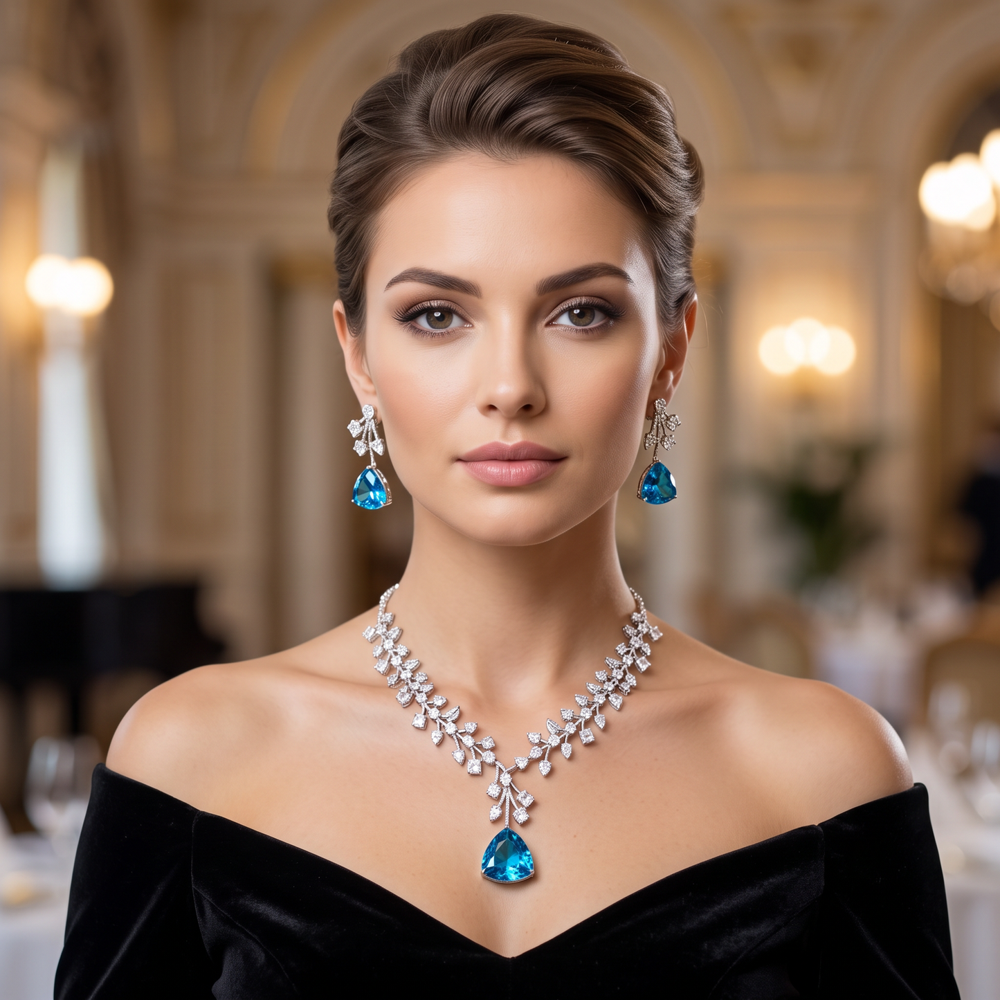 Iris CZ Crystal Necklace Set