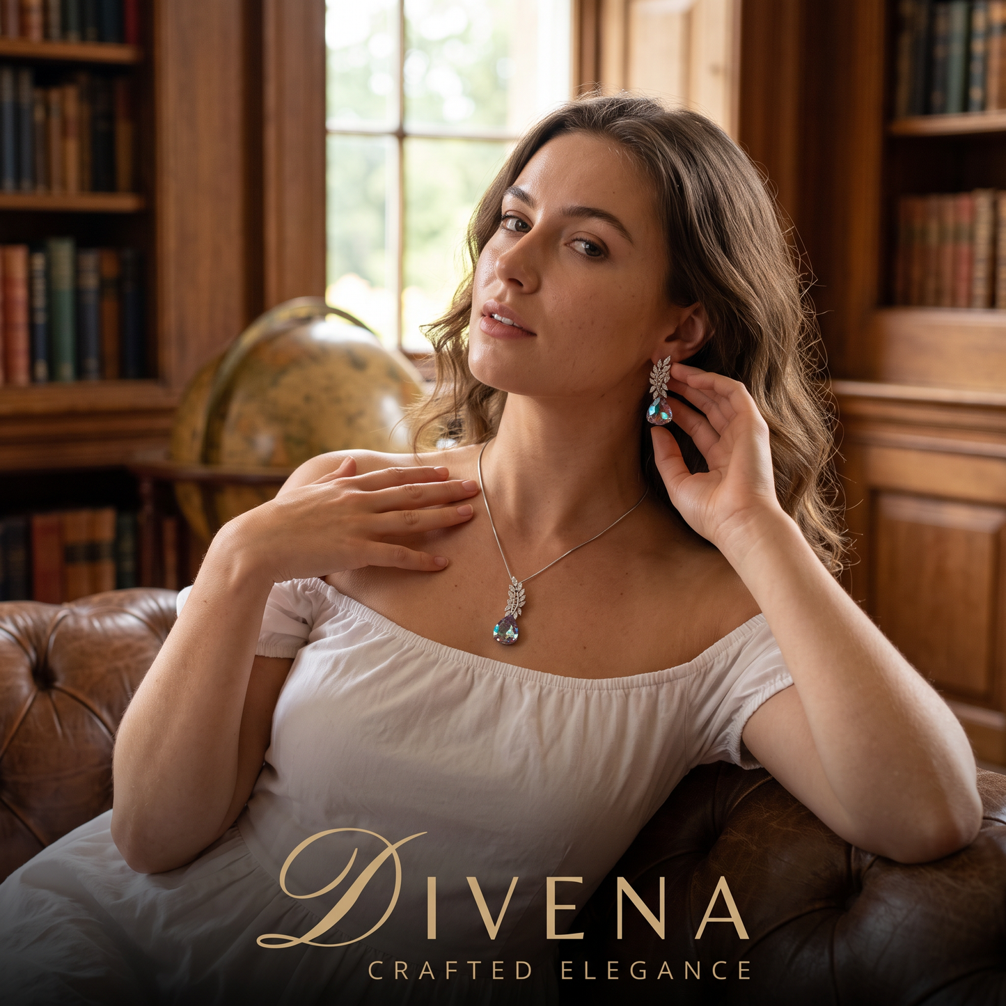 Myla Crystal Moissanite Pendant Set