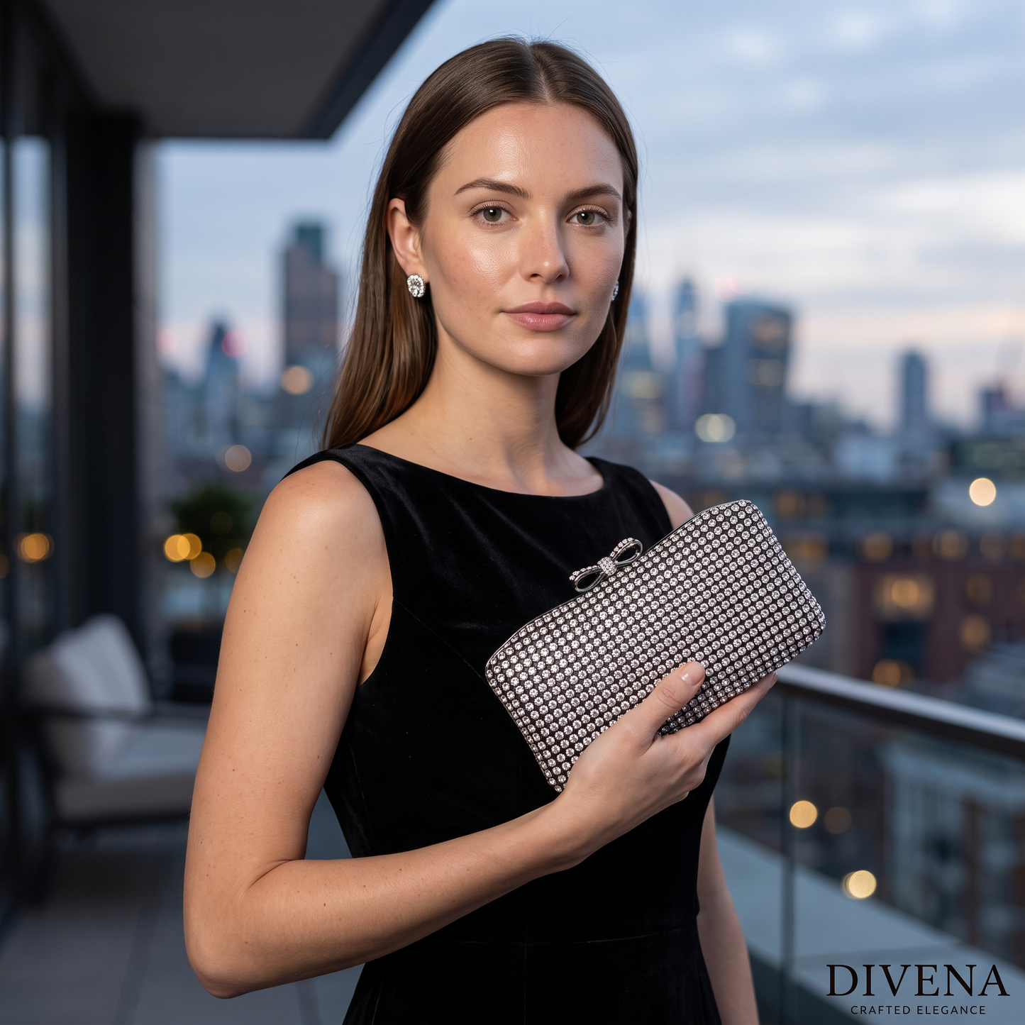 Penelope Rhinestone Evening Clutch