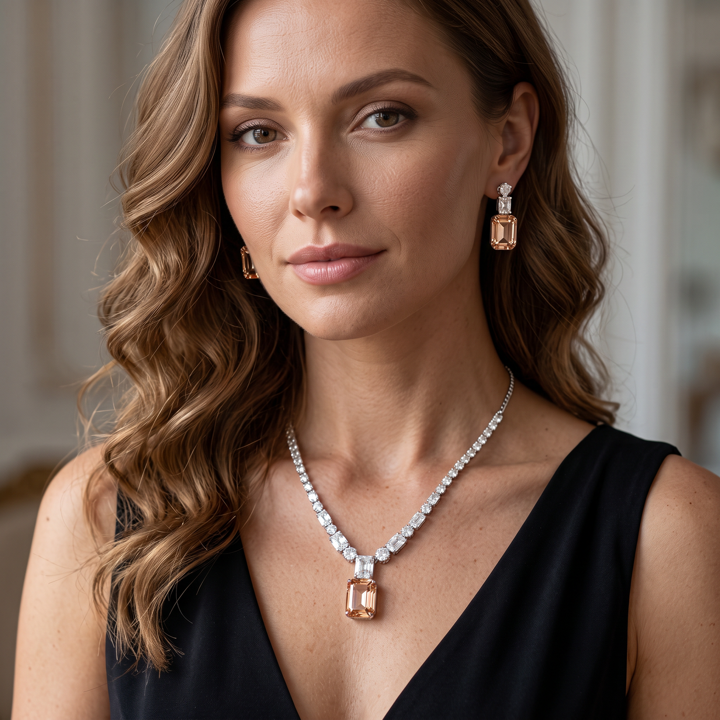 Leona Crystal & Zircon Necklace Set