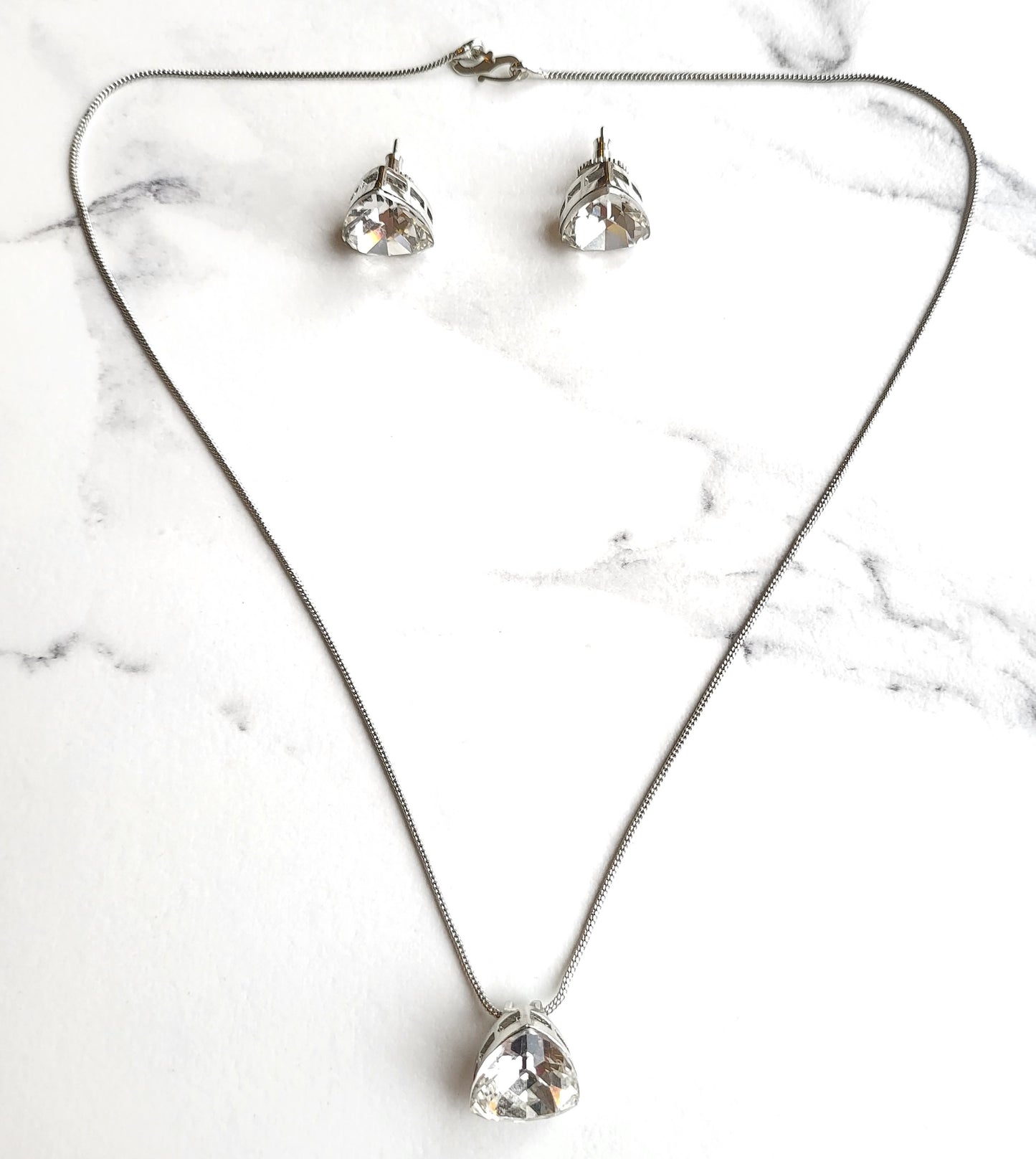 Solitaire Crystal Pendant Set