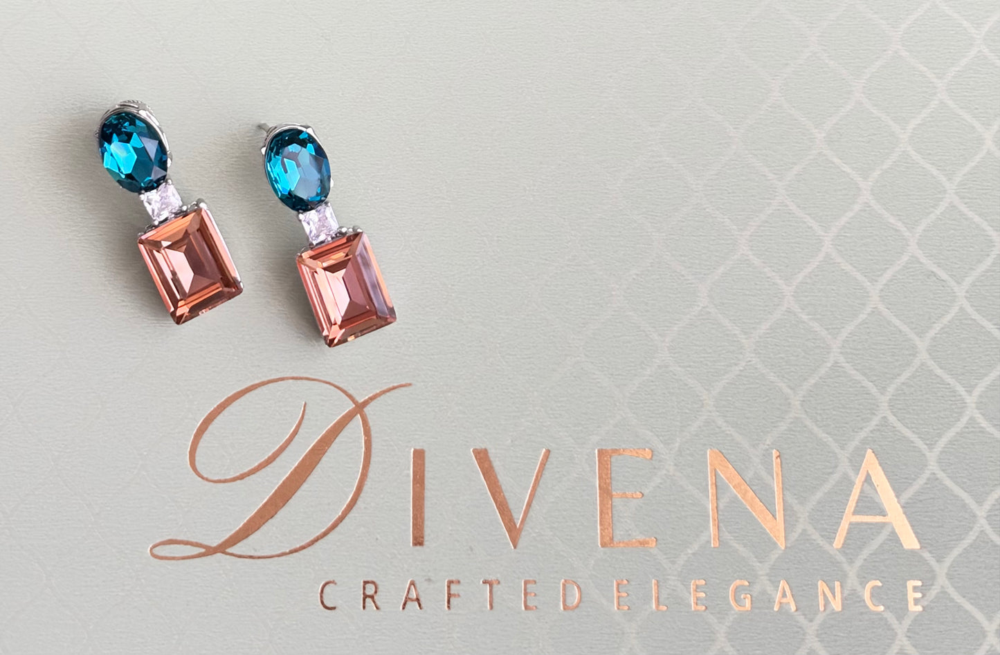 Dual Tone Crystal Earrings